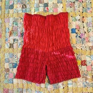 vintage red lace bloomer shorts ❤️